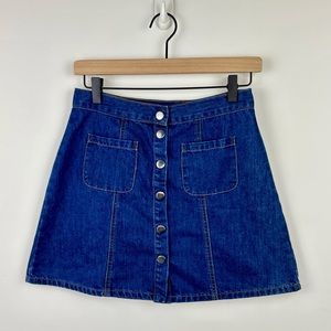 BDG Center Snap Denim Jean Skirt, S